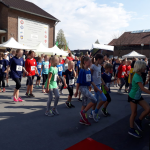 Aufwärmtrainig vor dem Schülerlauf