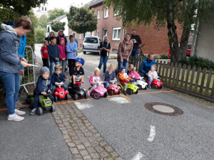 Start des Bobbycar-Rennens