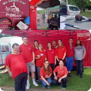 Collage vom Antenne Bethel-Stand bei den Bethel Athletics 2025