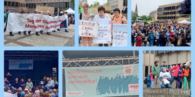 Bilder vom Europäischen Protesttag zur Gleichstellung von Menschen mit Behinderung.